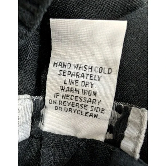 Stonebridge Linen Blend Cropped Pants Women P Petite Black Business Casual Beach - Picture 6 of 8